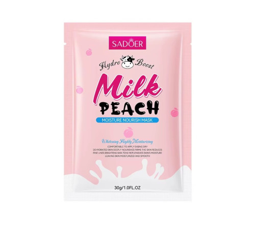 Тканинна маска для обличчя SADOER Milk Peach зволожуюча, живильна 30 г