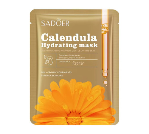 Тканинна маска для обличчя SADOER Calendula Hydrating, що відновлює 25 г