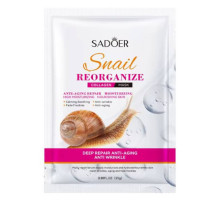 Тканинна маска для обличчя SADOER Snail Reorganize Collagen зволожуюча, поживна 25 г