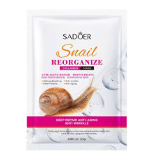 Тканинна маска для обличчя SADOER Snail Reorganize Collagen зволожуюча, поживна 25 г