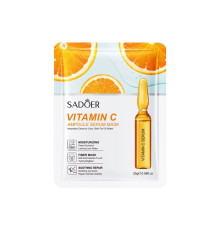 Тканинна маска для обличчя SADOER Vitamin C зволожувальна, просвітлювальна 25 г