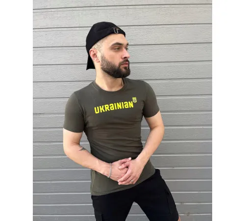 Футболки з патріотичними принтами Футболка чоловіча "Ukrainian" Intruder хакі