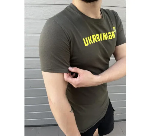 Футболки з патріотичними принтами Футболка чоловіча "Ukrainian" Intruder хакі