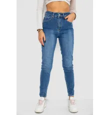 Джинси жіночі Mom-fit стрейч, колір синій, 244R1162