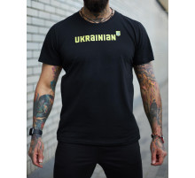 Футболки з патріотичними принтами Футболка чоловіча "Ukrainian" Intruder чорна