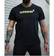 Футболки з патріотичними принтами Футболка чоловіча "Ukrainian" Intruder чорна