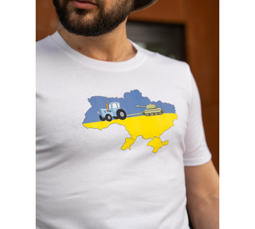 Футболки з патріотичними принтами Футболка біла "T3" вел пр.