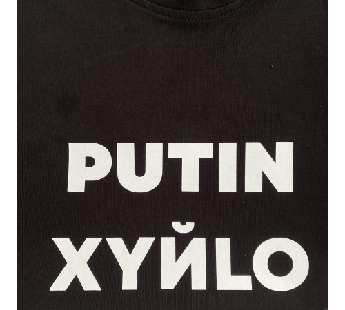 Футболки з патріотичними принтами Футболка чоловіча "Putin Xyйlo" Intruder чорна