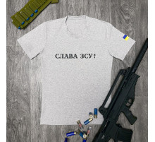 Футболки з патріотичними принтами Футболка чоловіча "Cлава ЗСУ" Intruder сіра