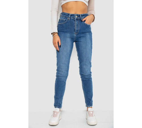 Джинси жіночі Mom-fit стрейч, колір синій, 244R1162