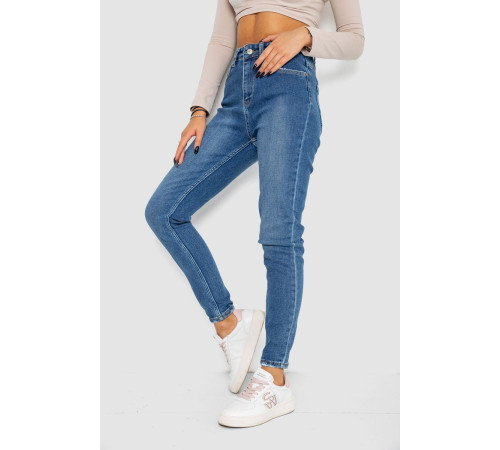 Джинси жіночі Mom-fit стрейч, колір синій, 244R1162