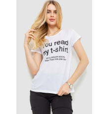 Футболка жіноча з принтом, колір білий, 221R3006-1