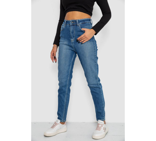 Джинси жіночі Mom-fit стрейч, колір синій, 244R1136