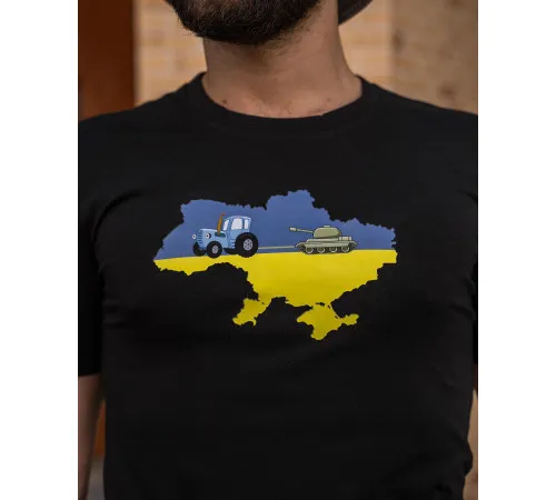 Футболки з патріотичними принтами Футболка чорна "T3" вел пр.