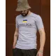 Футболки з патріотичними принтами Футболка чоловіча з прапором "Cлава ЗСУ" Intruder сіра
