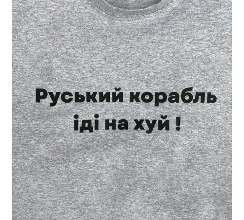Футболки з патріотичними принтами Футболка чоловіча "Руський корабль" Intruder сіра