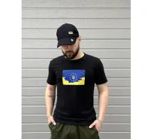 Футболки з патріотичними принтами Футболка з прапором UA та EU великий принт