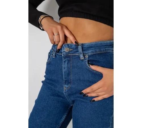 Джинси жіночі Mom-fit стрейч, колір синій, 244R1132