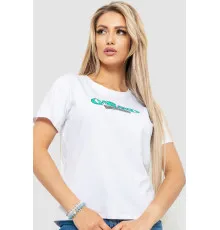 Футболка жіноча з принтом, колір білий, 221R3008-1