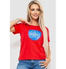 Футболка жіноча з принтом, колір червоний, 221R3009
